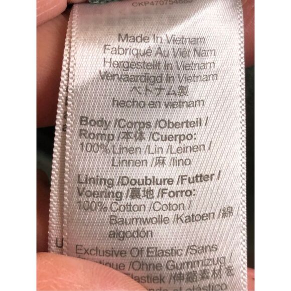 Madewell 100% Linen Gwen Crop Vest top size 8 boho in Sage Green festival neutra - Picture 8 of 10